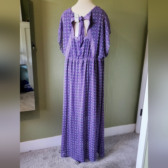 Lane Bryant Purple Patterned Dress NWT Size 26/28 - Picture 5 of 6
